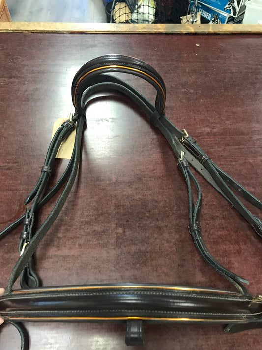 F Brown dressage crank noseband bridle