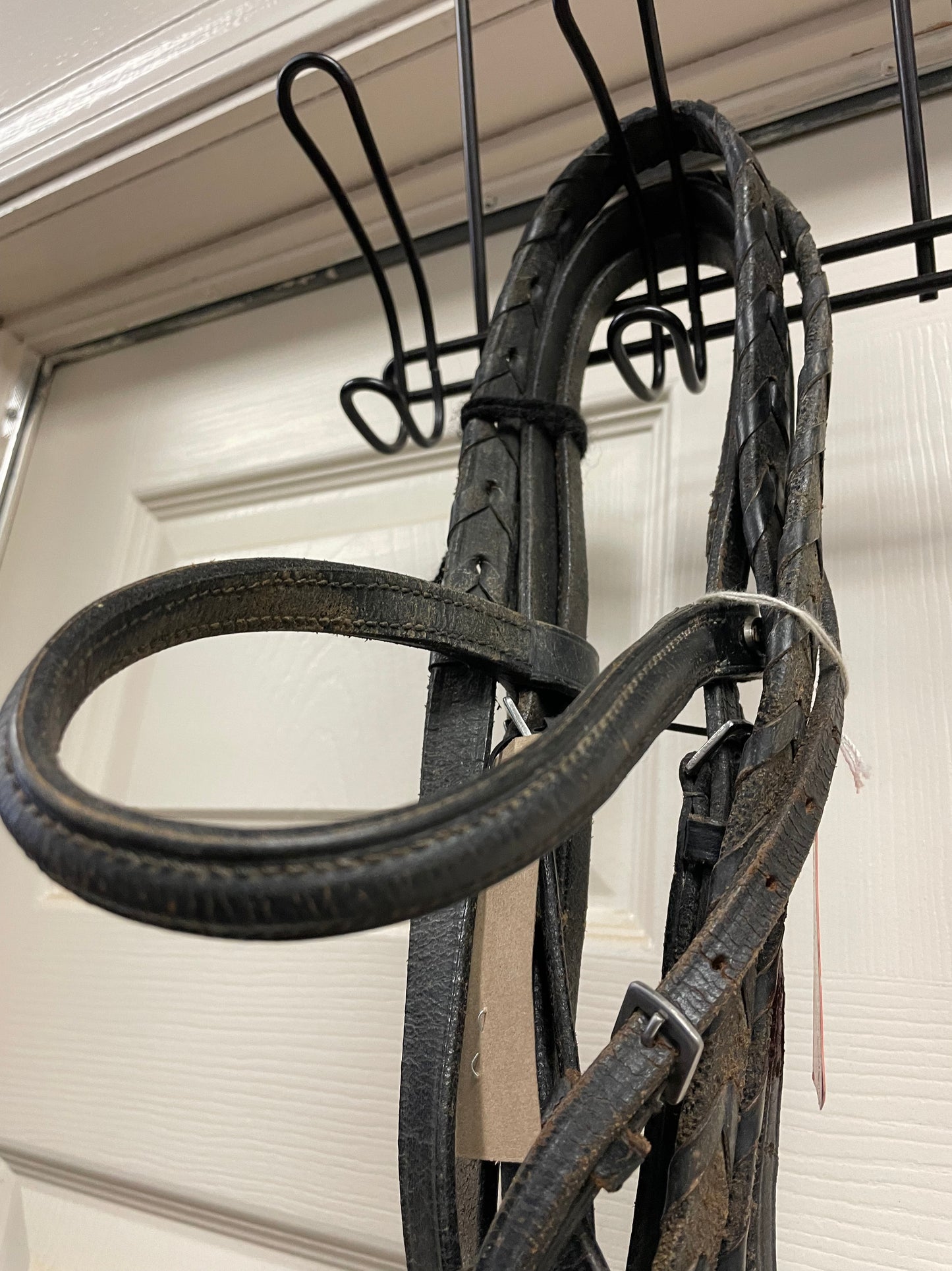 Full size black snaffle bridle W/Laced reins