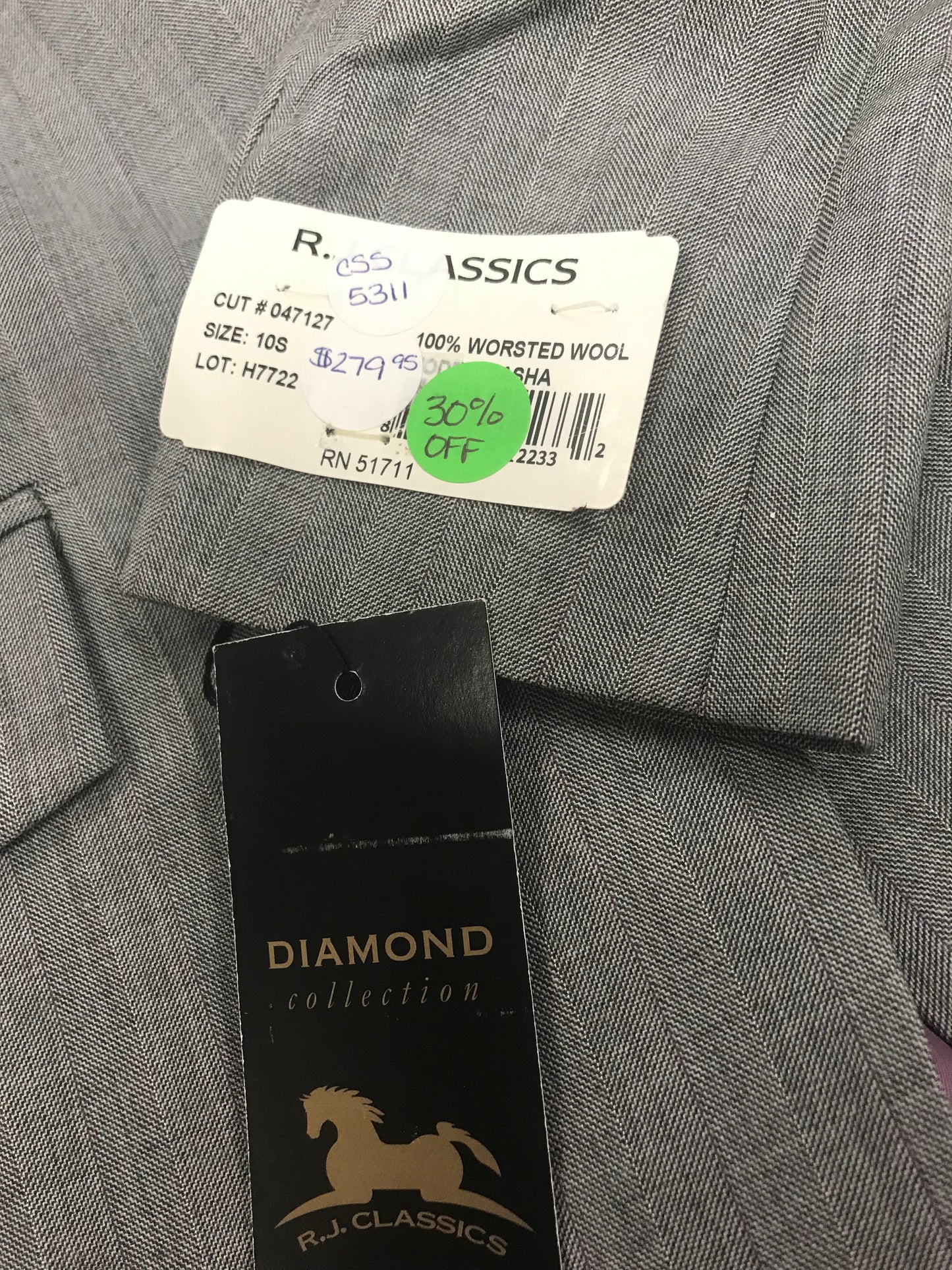 10S Kids Gray RJ Classics Sasha Diamond Collection Hunt Coat