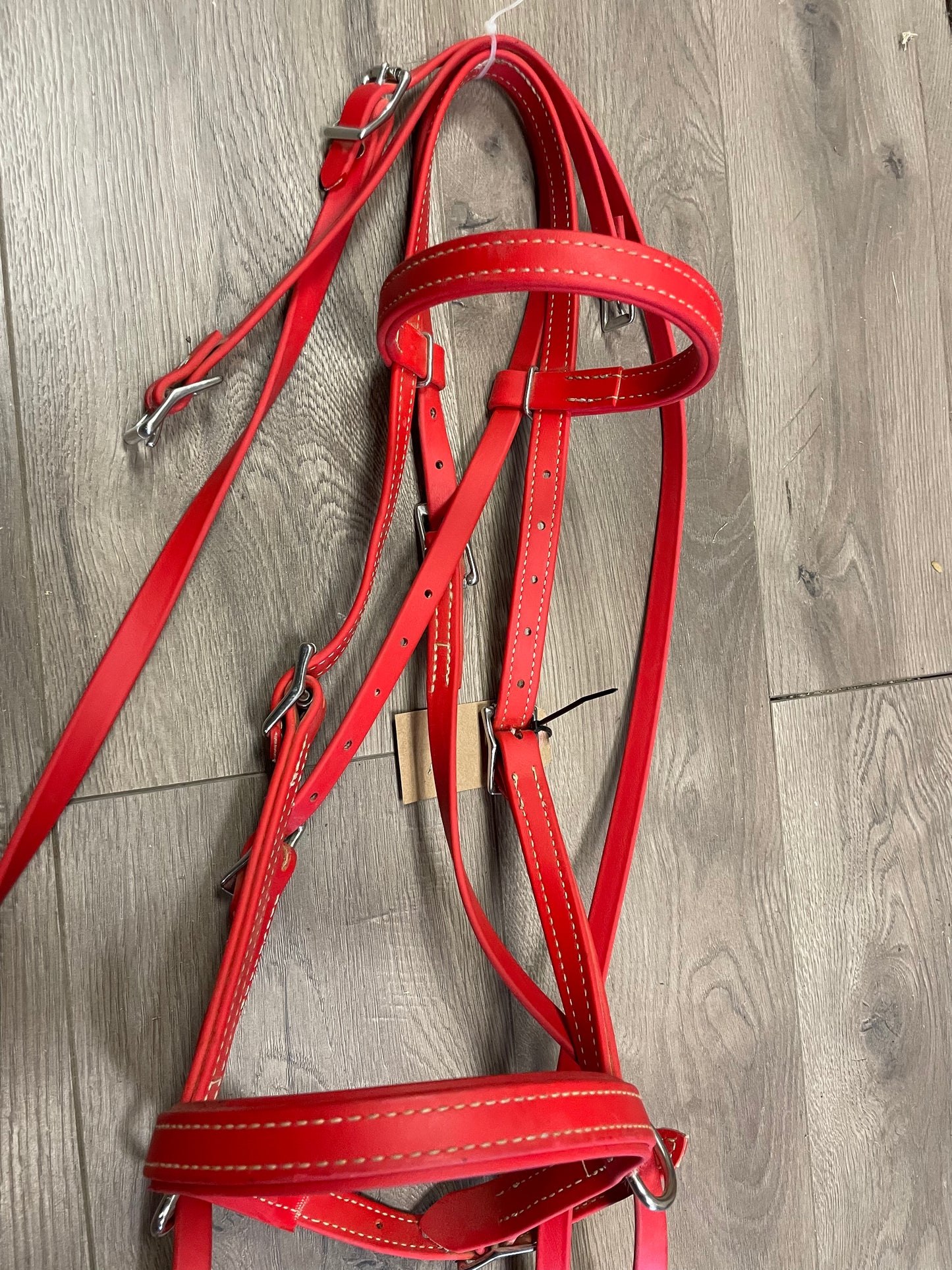 H Red Biothane Bitless bridle