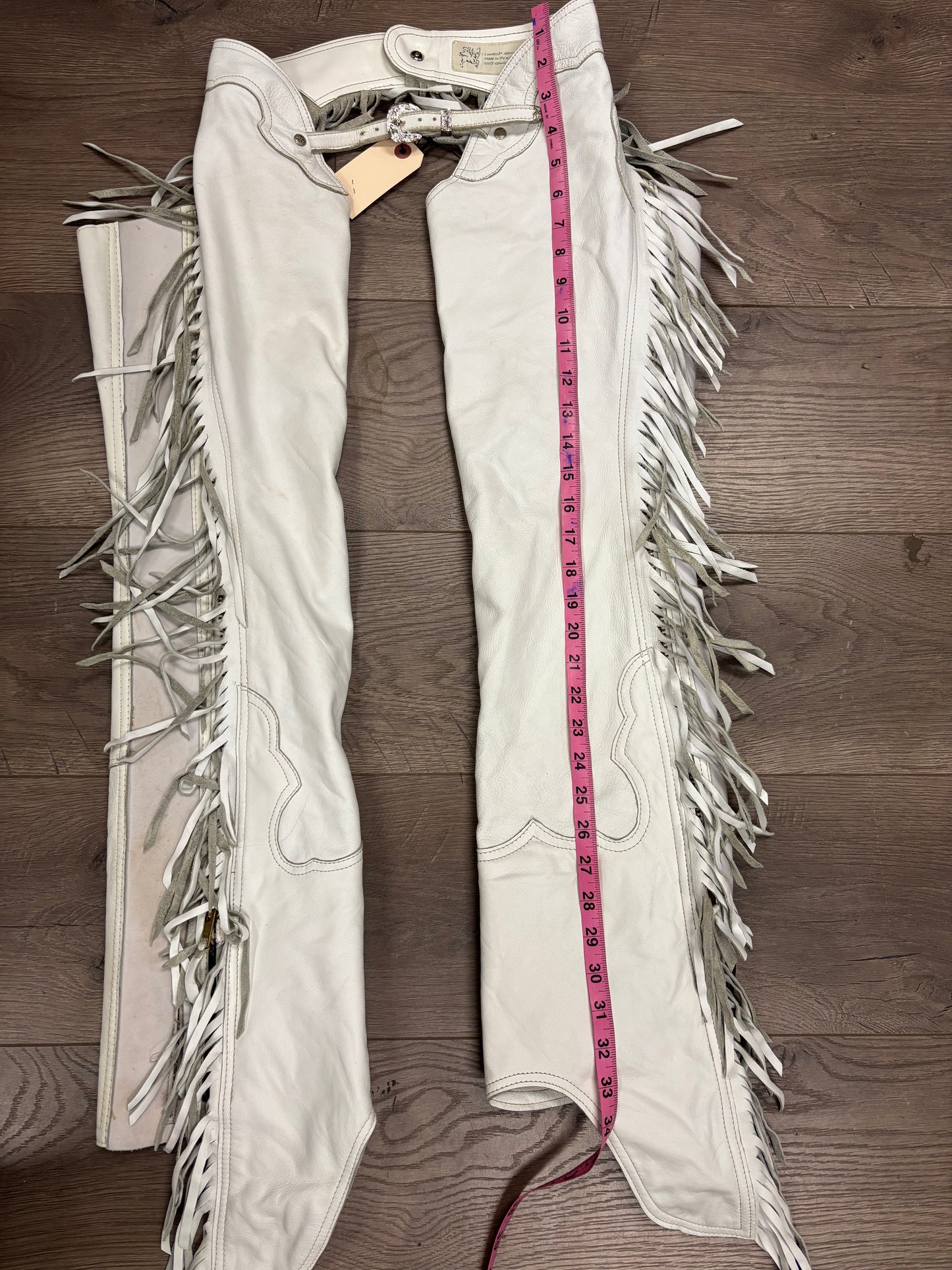 Small White Full Leather Chaps