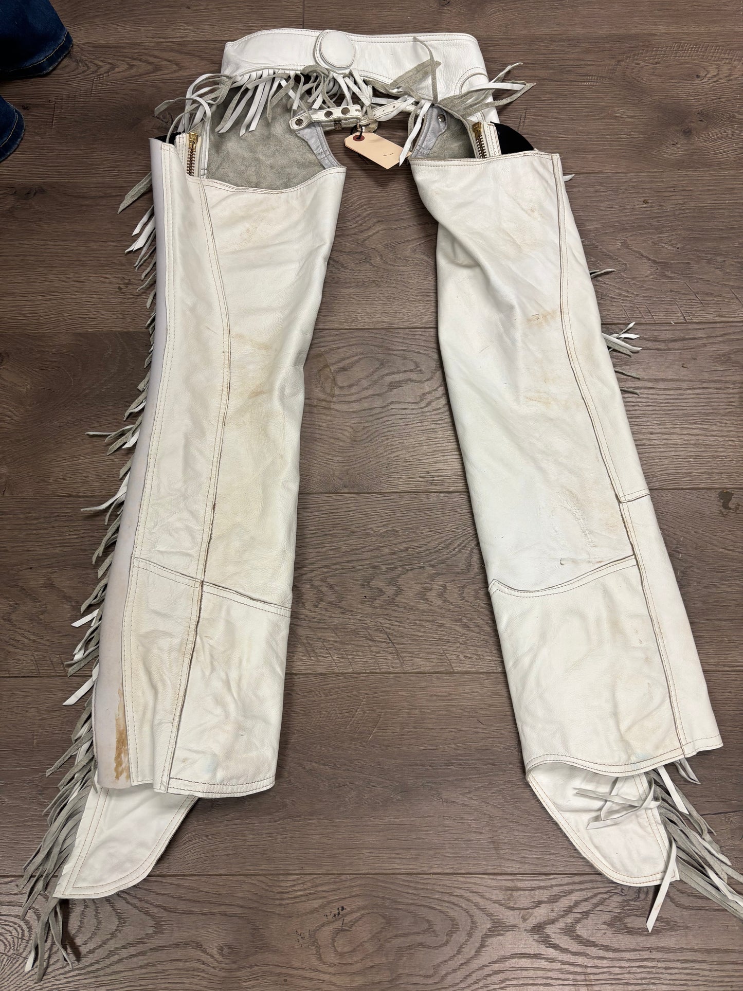 Small White Full Leather Chaps