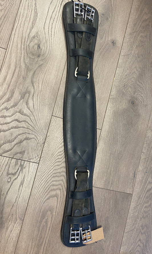 32” Black Padded Leather Dressage Girth