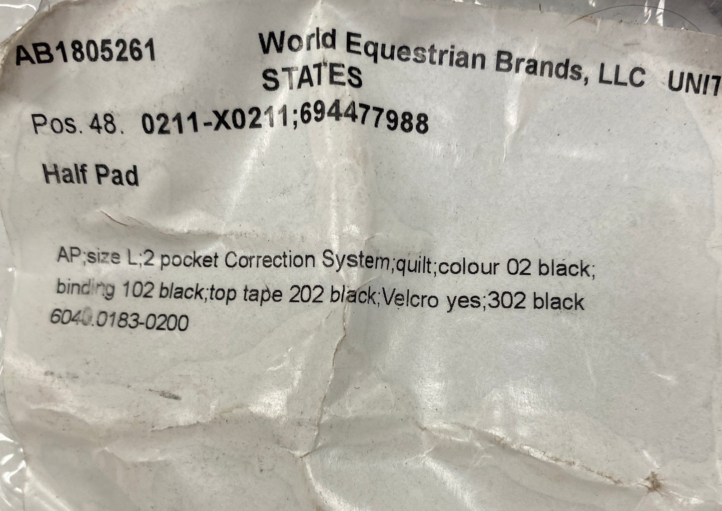 Large All Purpose Mattes Black Shimmable Correction Half Pad