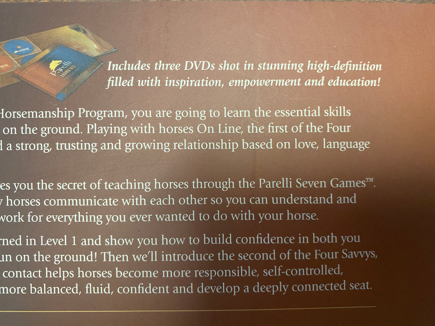 Brand New Parelli Level 1/2 Multi Language Set