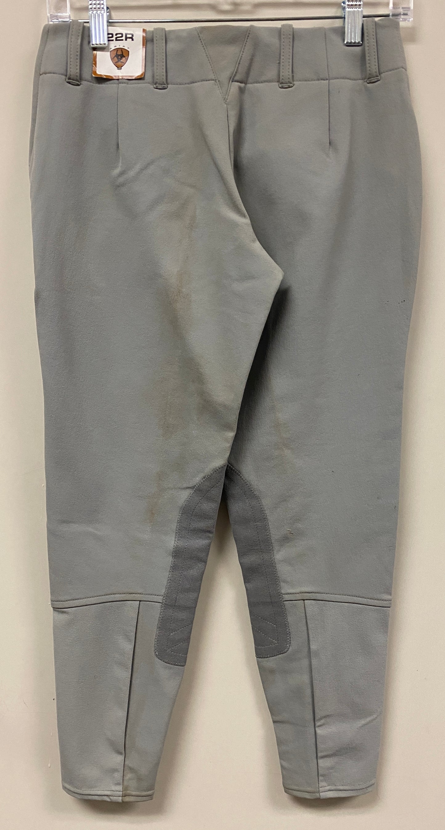 22R NEW Ariat Pro Series Pro Circuit Low Rise Gray Knee Patch Breeches