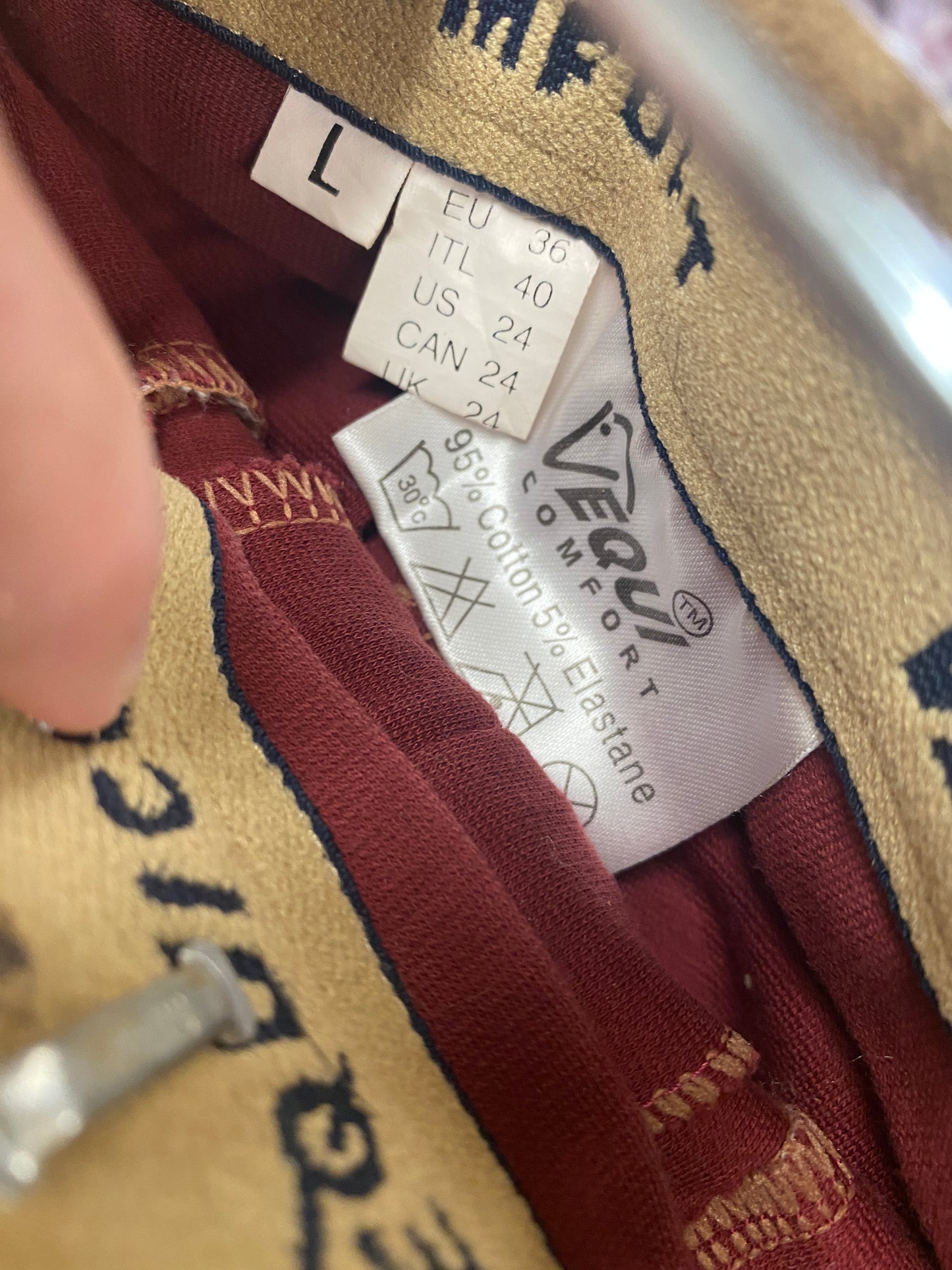 24 EquiComfort Burgundy Full Seat Breeches