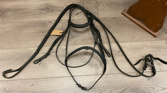 Full/Horse Black Stubben Fancy Stitch Bridle
