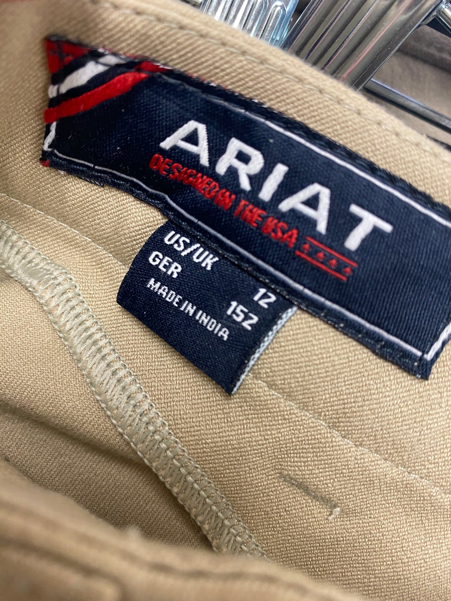 12 Ariat Heritage Tan Knee Patch Breeches