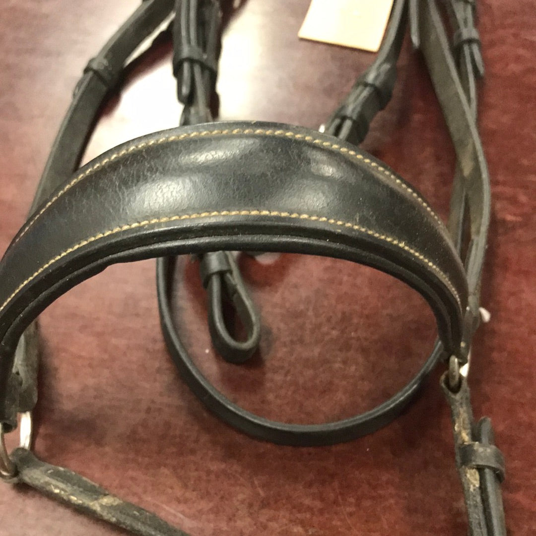 H padded dressage bridle