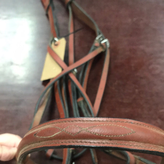 O/S size fancy raised snaffle bridle