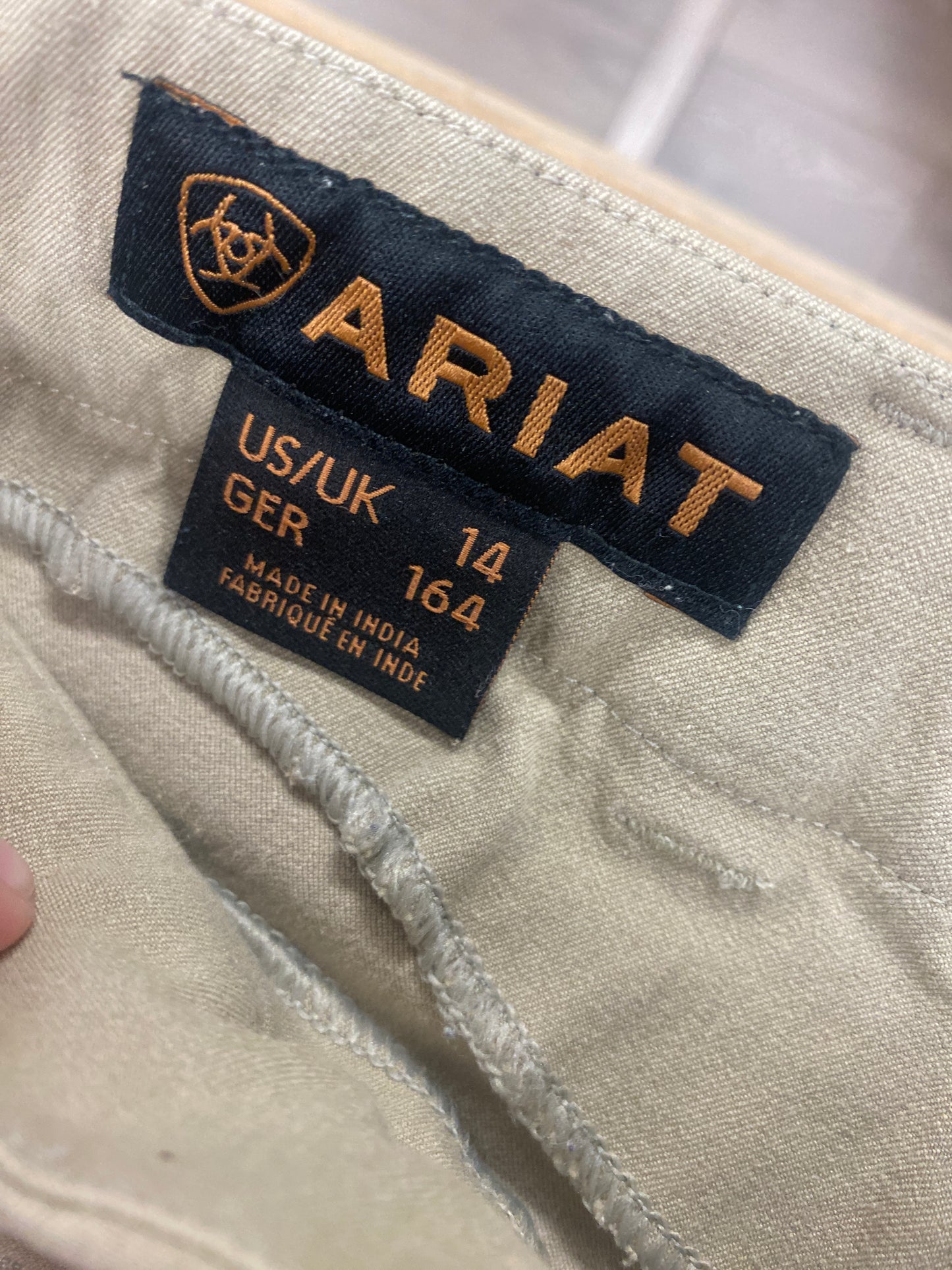 14 Ariat Performer Tan Breeches