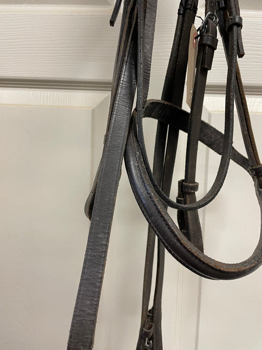 H plain Raised Hunter Bridle W/Reins