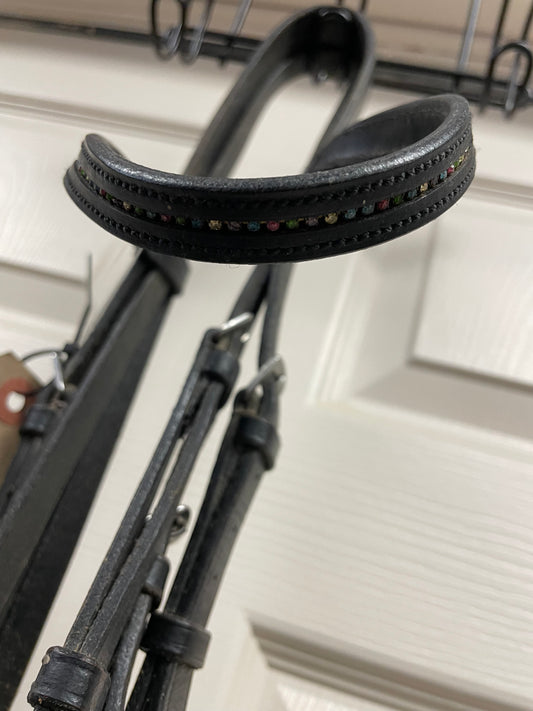 HORSE PLAIN RAISED PADDED DRESSAGE BRIDLE