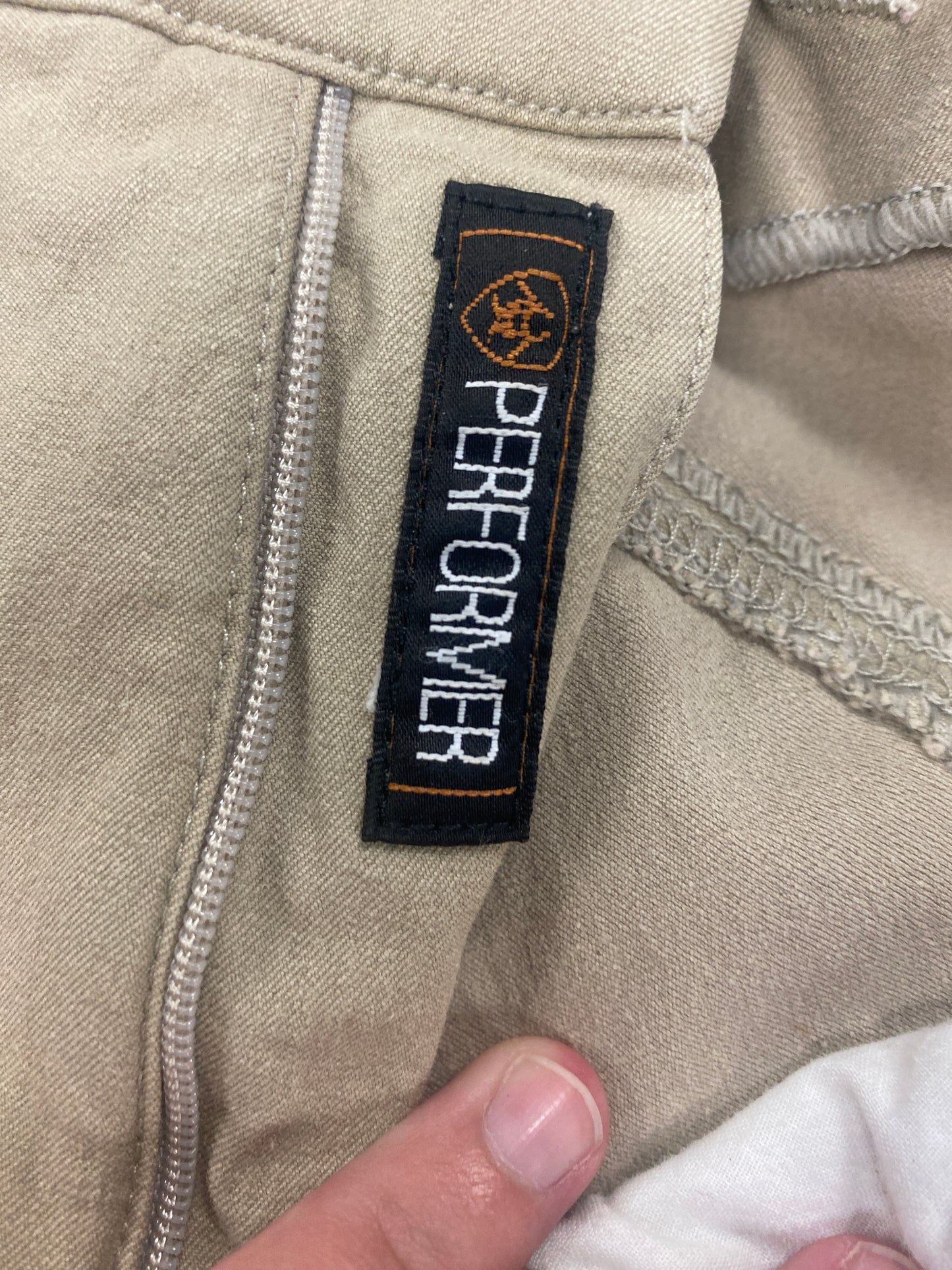 14 Ariat Performer Tan Breeches