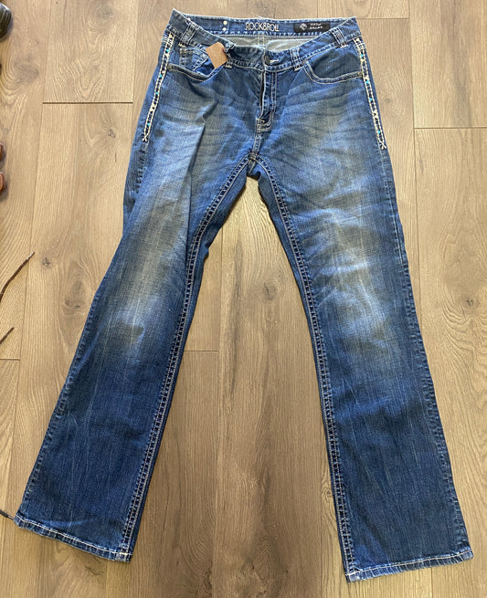 33x34 Rock & Roll Mid Rise Bootcut Jeans