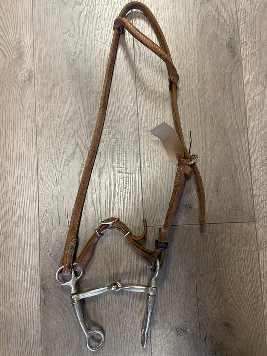 One Ear tan Headstall w/bit