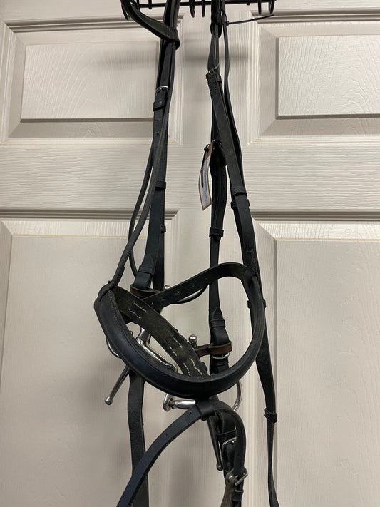 H BRIDLE BLACK BIT AND REINS