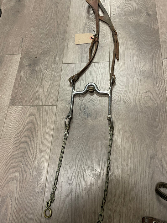 One Ear Headstall w/bit & chains