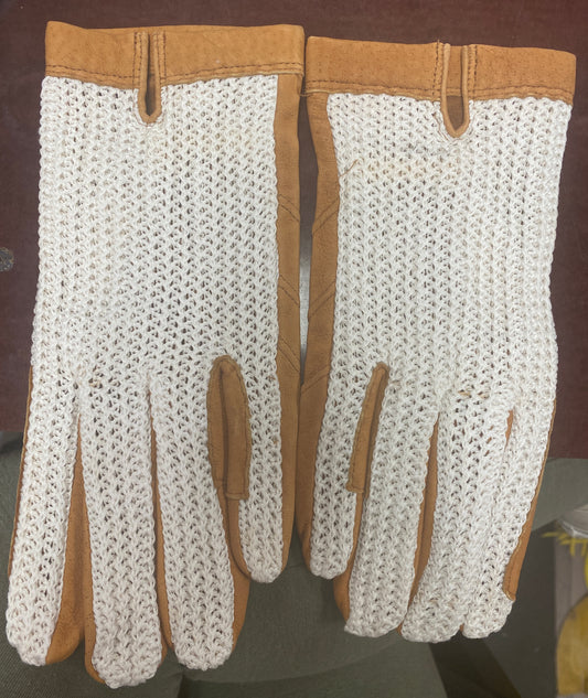 XL Rainbow Tan Crochet Back Gloves