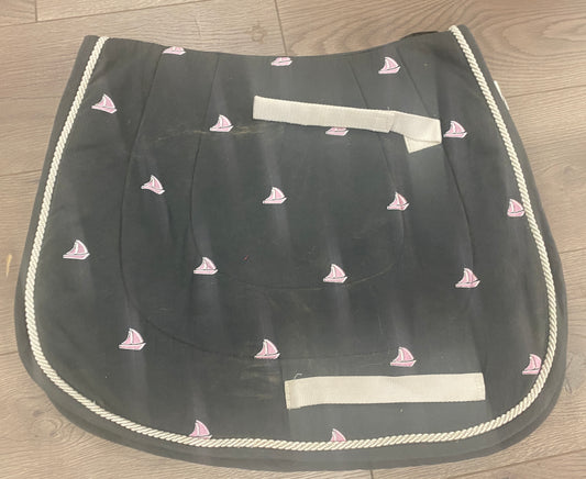 Pony Equine Couture Charcoal Sailboat Square Pad