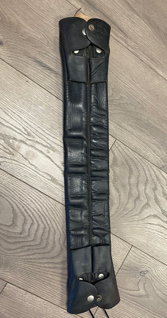 24” Black Leather Dressage Girth