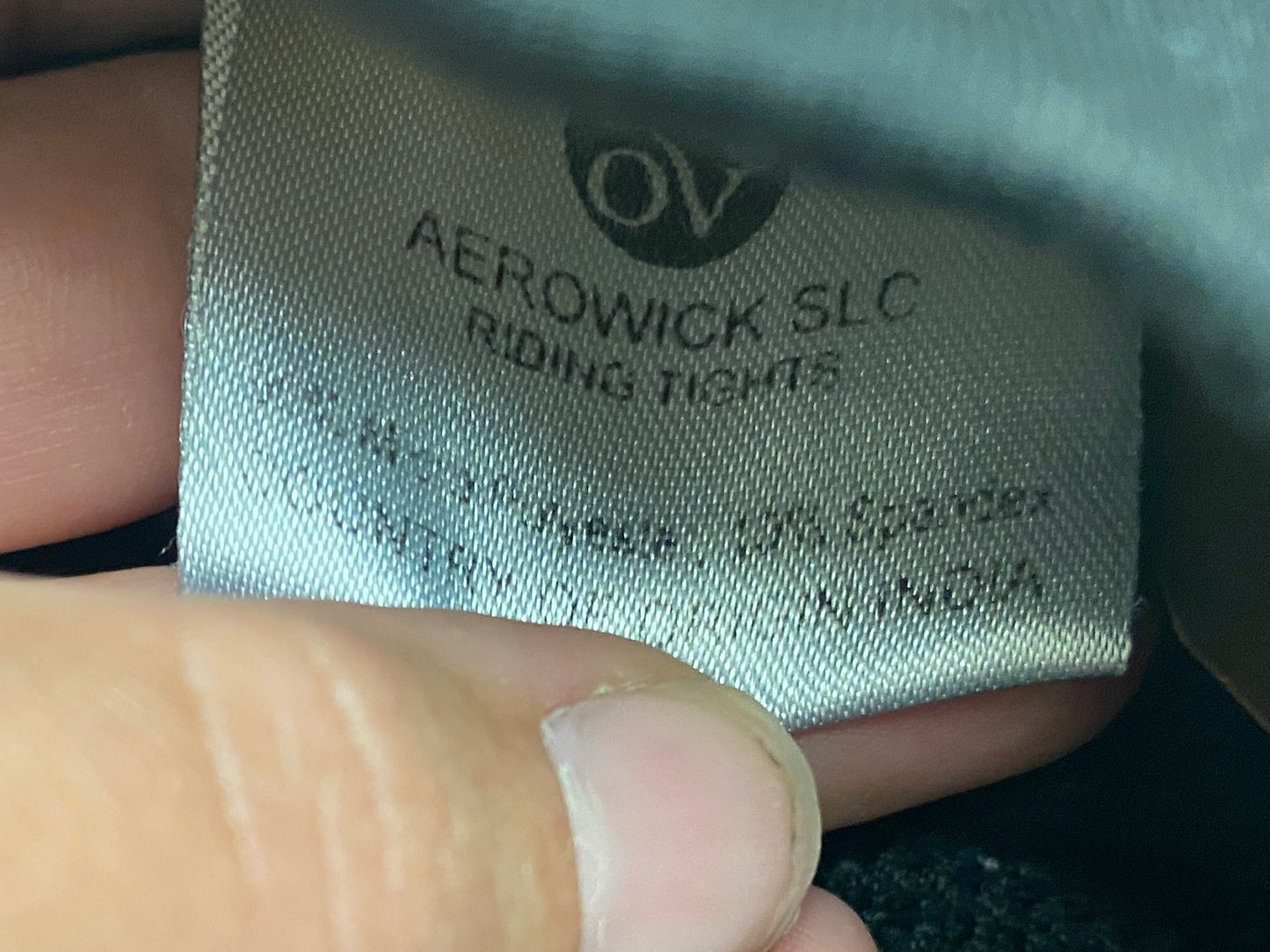 Large (12) Kids Ovation Aerowick SLC Black Knee Patch Riding Tights