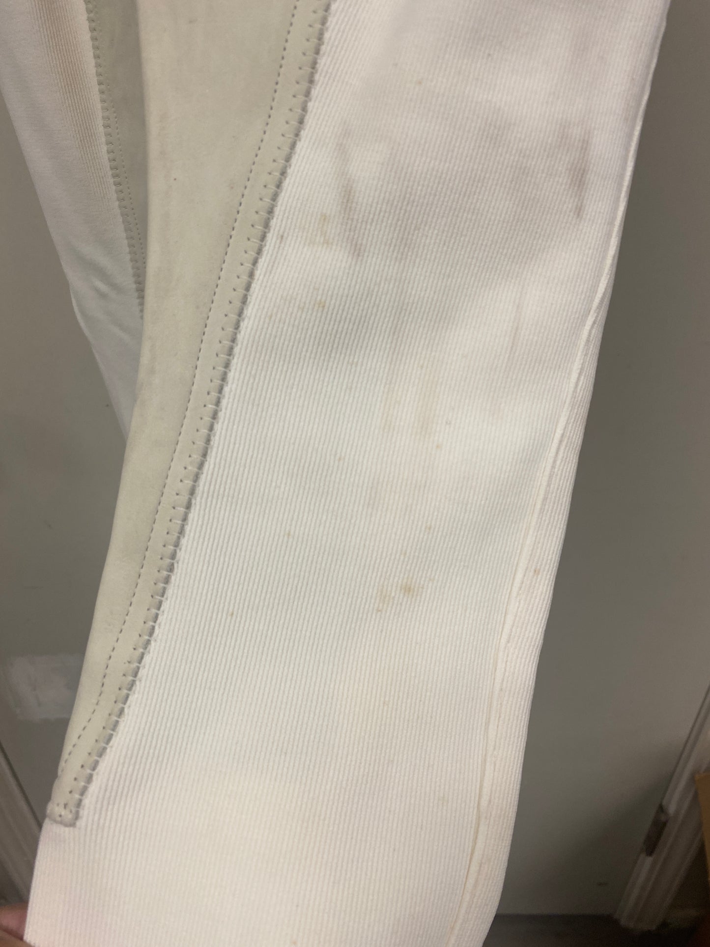 26R White Schumacher Full Seat Breeches