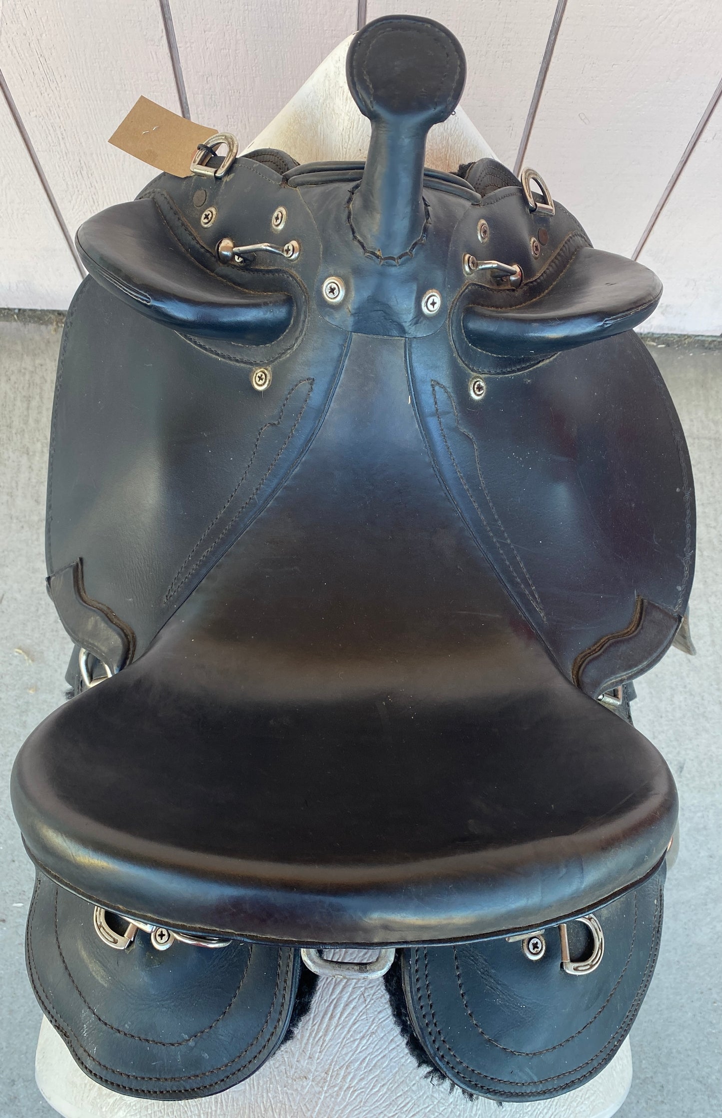 15” MusterMaster Black Australian Stock Saddle with Horn