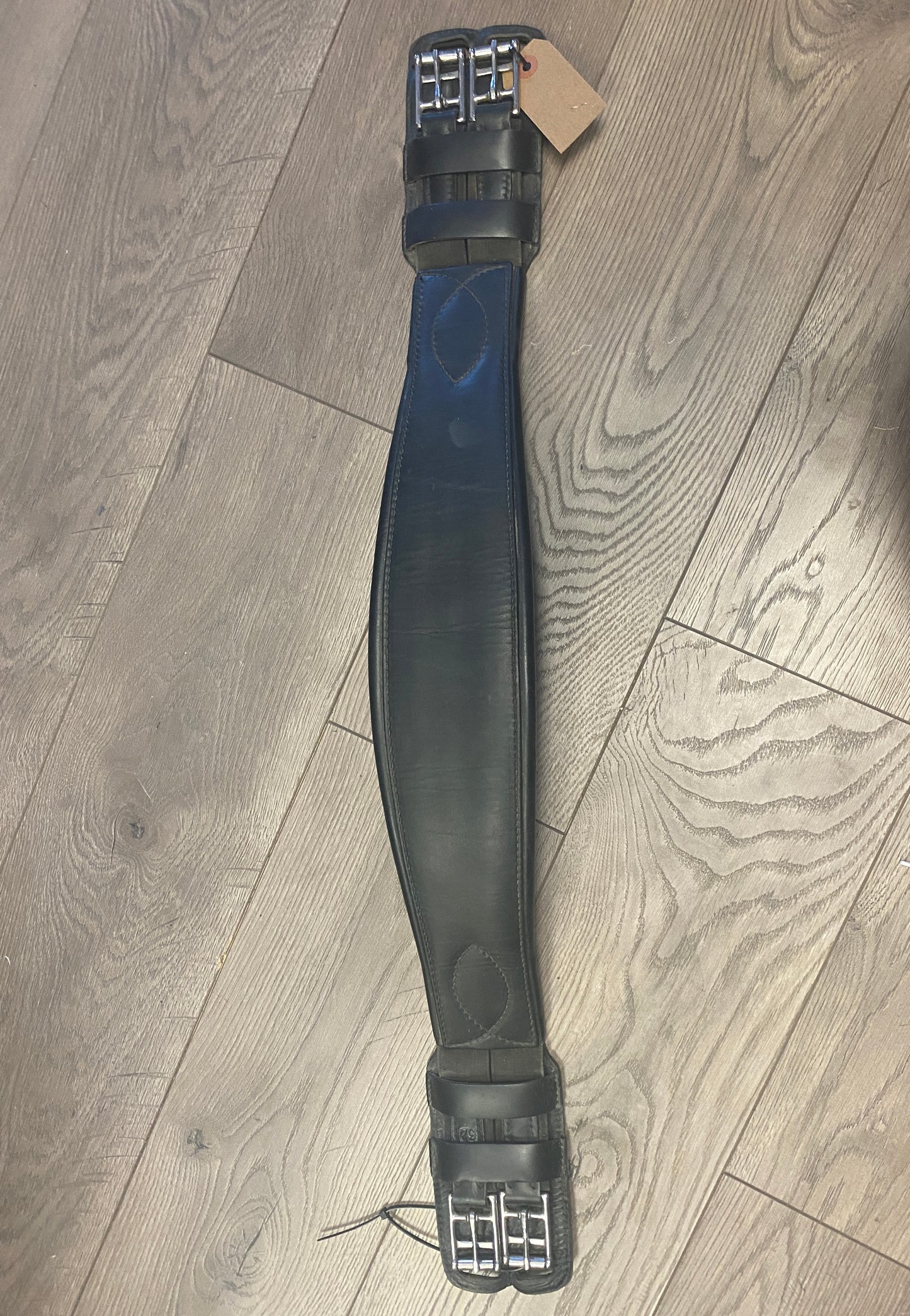 32” Black Leather Dressage Girth