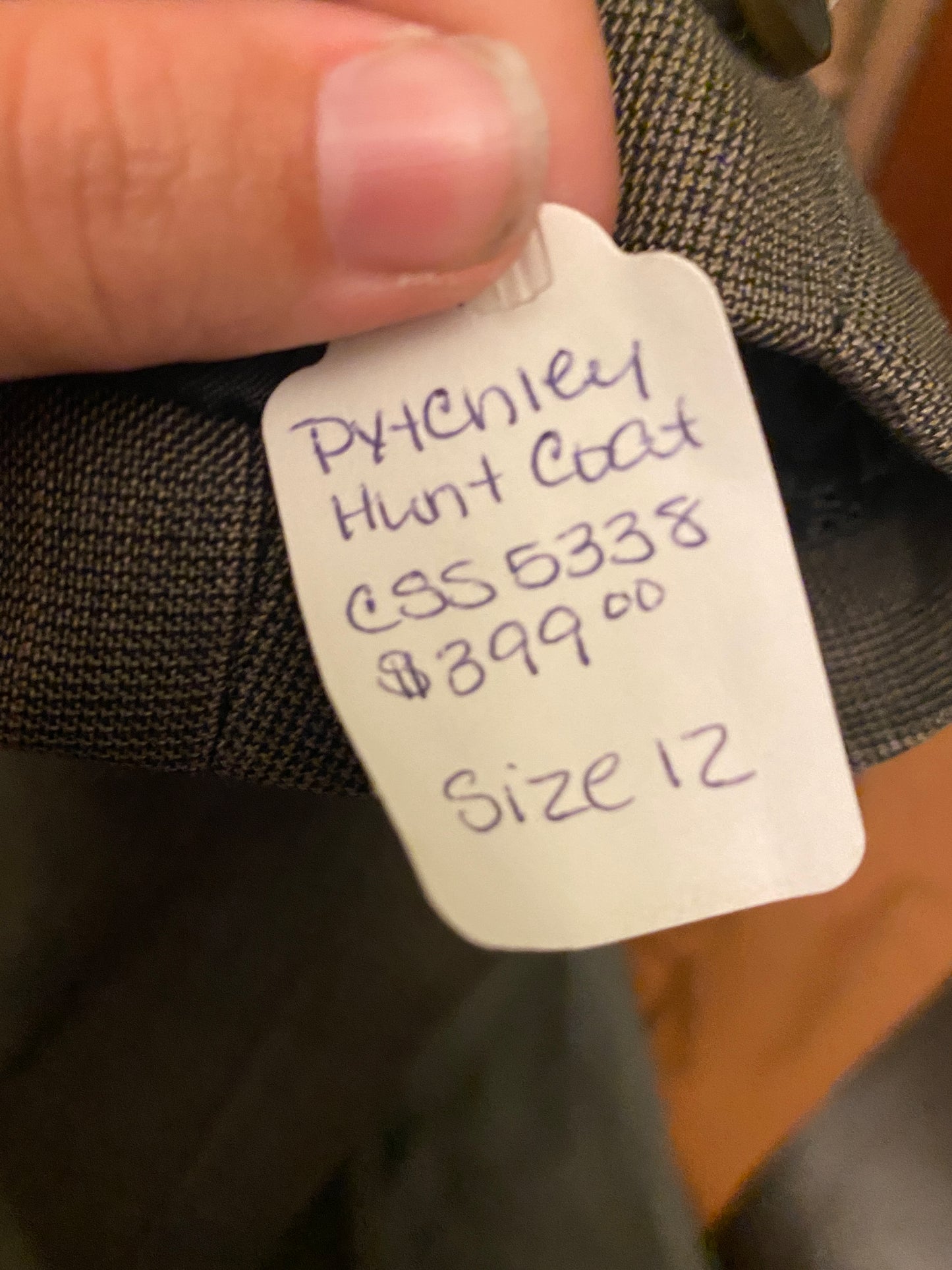 12R Pytchley Brown/Gray Hunt Coat